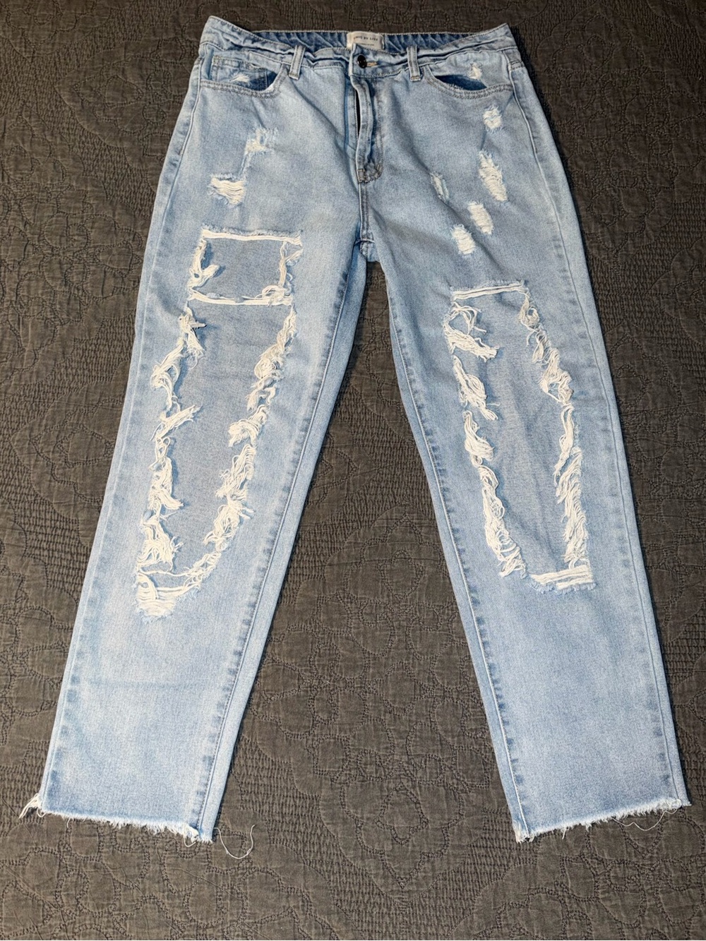 UNIQ BY LITZ Distressed Straight Leg Jeans-Light Wass Women’s Size-30